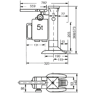 Cric hydraulique 5 tonnes-Lire la description