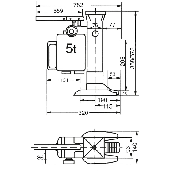 Cric hydraulique 6931 5 Tonnes-Lire la description
