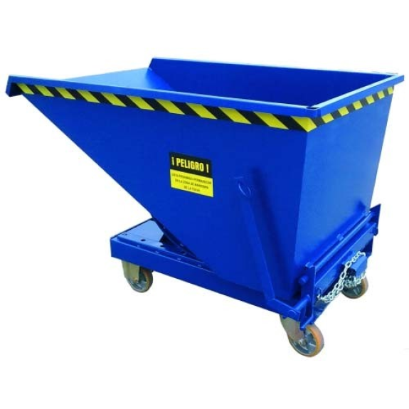 Tolva autobasculante 610 litros con ruedas 1100kg 1530 × 1000 × 1.110-Leer más