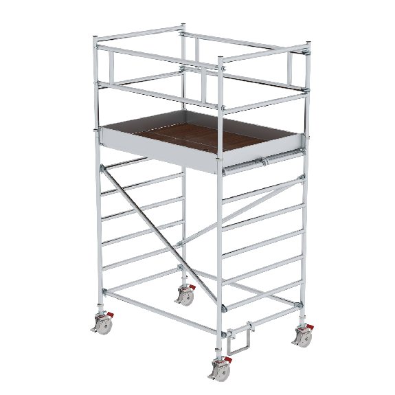 MUNK Rollgerüst mit Doppelplattform 1,35x1,80m Plattform, 4,35m AH MUNK Rollgerüst mit Doppelplattform 1,35x1,80m Plattform, 4,35m AH-Beschreibung lesen