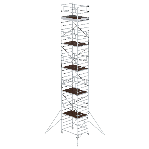 Plate-forme d'échafaudage pliante en aluminium MUNK L1800xP1350 mm Hauteur de plateforme 9,80 m Hauteur de travail jusqu'à 11,80 m-Leer más