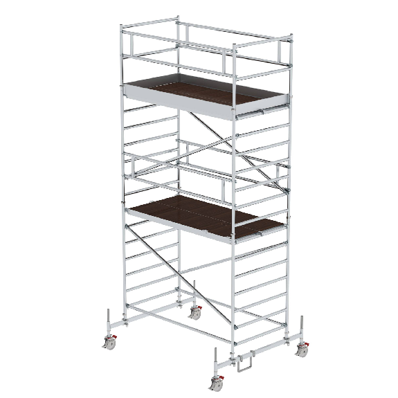 MUNK Rollgerüst mit Doppelplattform 1,35x2,45m Plattform, 6,35m AH MUNK Rollgerüst mit Doppelplattform 1,35x2,45m Plattform, 6,35m AH-Beschreibung lesen