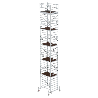 MUNK Rollgerüst mit Doppelplattform 1,35x1,80m Plattform, 12,35m AH-Beschreibung lesen