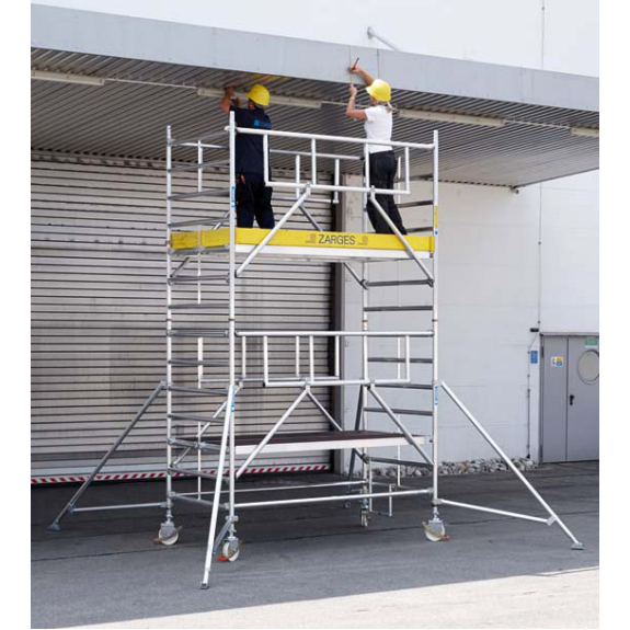 Zarges Fahrgerüst MultiTower S-PLUS 2T mit Auslegern, doppelte Plattformbreite 1,80m Plattformlänge 13,20m AH Zarges Fahrgerüst MultiTower S-PLUS 2T mit Auslegern, doppelte Plattformbreite 1,80m Plattformlänge 13,20m AH-Beschreibung lesen