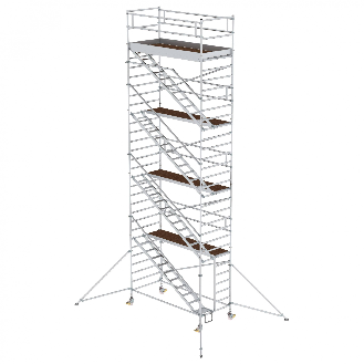 MUNK Rollgerüst mit Schrägaufstiegen 1,35x3,00m Plattform, 10,35m AH-Beschreibung lesen