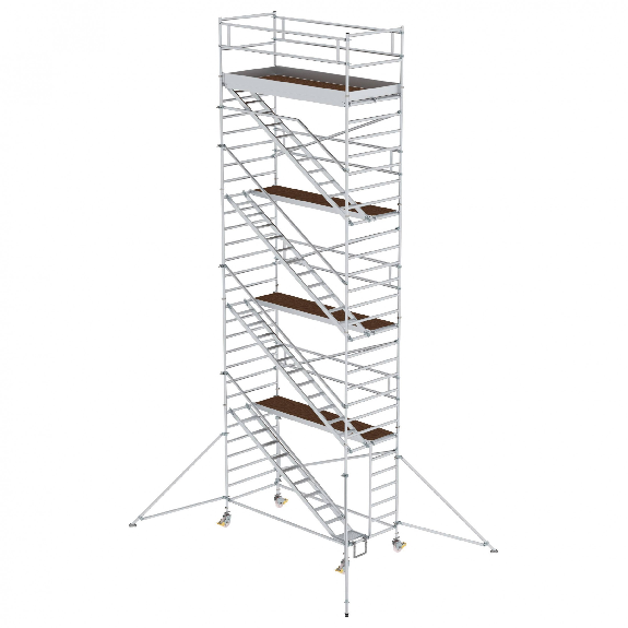 MUNK Rollgerüst mit Schrägaufstiegen 1,35x3,00m Plattform, 10,35m AH-Beschreibung lesen