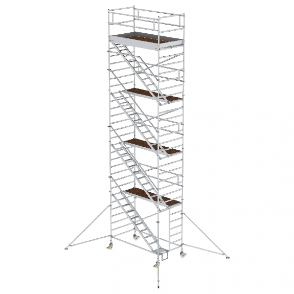 MUNK Rollgerüst mit Schrägaufstiegen 1,35x2,45m Plattform, 10,35m AH-Beschreibung lesen