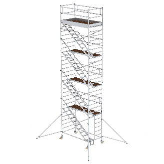 MUNK Rollgerüst mit Schrägaufstiegen 1,35x2,45m Plattform, 10,35m AH-Beschreibung lesen