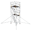 MUNK Rollgerüst SG mit Schrägaufstiegen 1,35x1,80m und Ausleger 6,47m AH