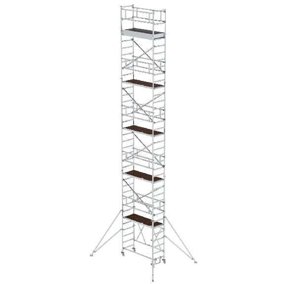 Plate-forme d'échafaudage pliante en aluminium MUNK L1800xP750 mm Hauteur de plateforme 9,80 m Hauteur de travail jusqu'à 11,80 m-Leer más
