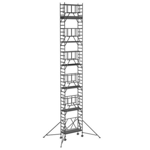 ZARGES Compactmaster S-PLUS 2T - échafaudage pliable hauteur de travail 12,40 m-Leer más