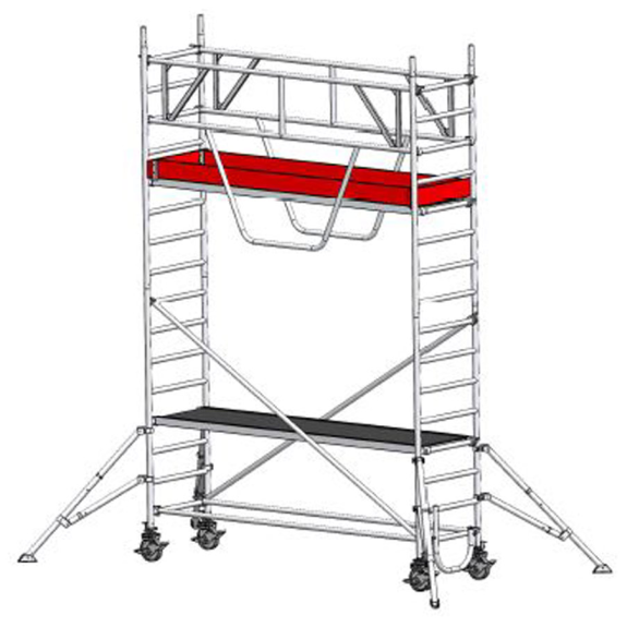 Échafaudage Euroline 9516 avec structure de sécurité et stabilisateurs 5,35 m AH-Leer más