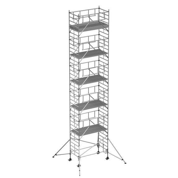 ZARGES Multitower S-PLUS 2T - flèche d'échafaudage mobile hauteur de travail 12,35 m-Leer más