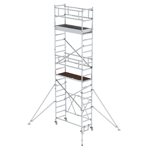 Échafaudage pliant 0,75 x 1,80 m plate-forme, 6,80 m de hauteur de travail-Leer más