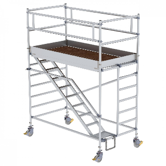 MUNK Rollgerüst mit Schrägaufstiegen 1,35x2,45m Plattform, 4,35m AH-Beschreibung lesen