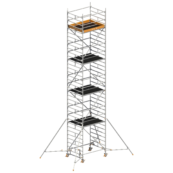 Échafaudage roulant Layher Uni Kompakt P2 avec supports d'échafaudage 10,20 m AH-Leer más