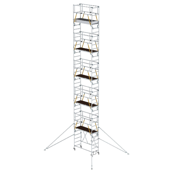 Échafaudage pliant SG 0,75 x 1,80 m avec un boom et une balustrade de sécurité 11,89 m ah-Leer más