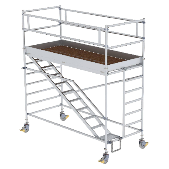 Rollgerüst mit Schrägaufstiegen, Plattform 1,35 x 3,00 m, 4,35 m AH-Beschreibung lesen