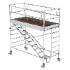 MUNK Rollgerüst mit Schrägaufstiegen 1,35x3,00m Plattform, 4,35m AH