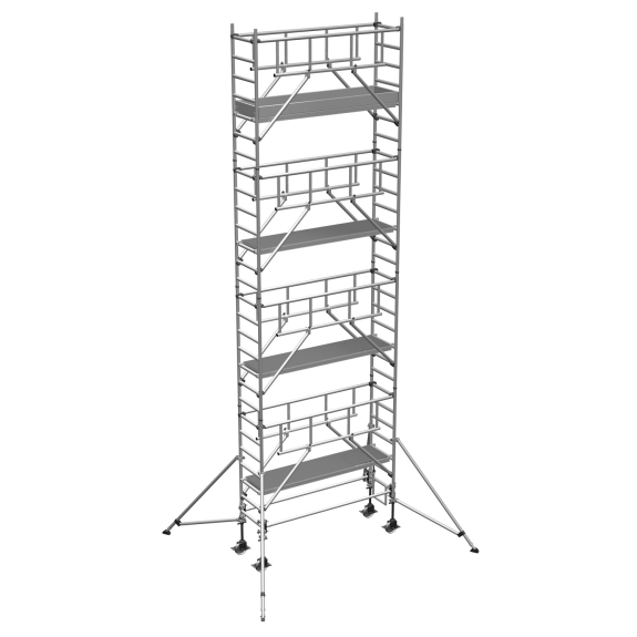 ZARGES Multitower S-PLUS 1T - flèche d'échafaudage mobile hauteur de travail 9,25 m-Leer más