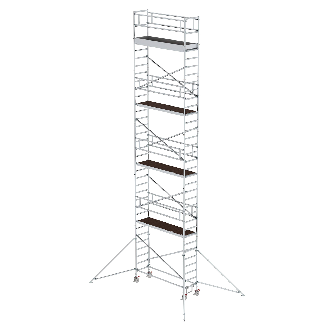 MUNK Aluminium-Rollgerüst mit Ausleger 2,45x0,75m Plattform 11,51m AH-Beschreibung lesen