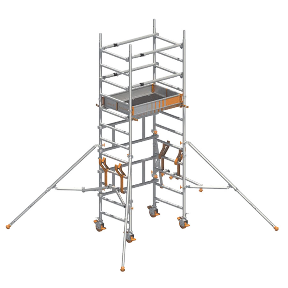 Layher Rollgerüst SoloTower mit Telegeländer-Beschreibung lesen