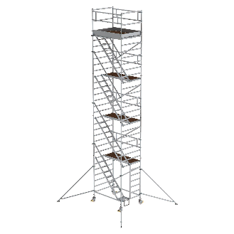 MUNK Rollgerüst mit Schrägaufstiegen 1,35x1,80m Plattform, 10,35m AH-Beschreibung lesen