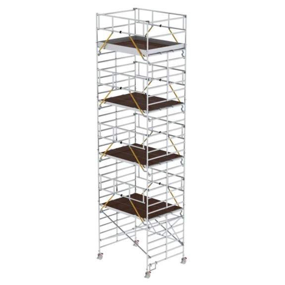 Échafaud pliant SG avec triple plate-forme 2,45x1,90 m et balustrade de sécurité 10,39 m ah-Leer más