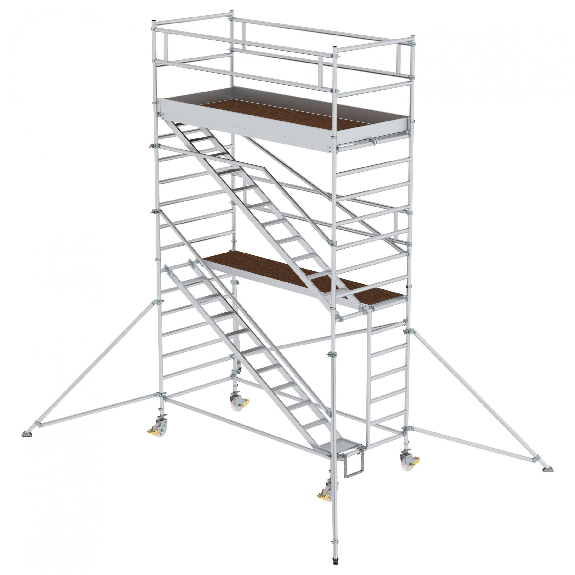 MUNK Rollgerüst mit Schrägaufstiegen 1,35x3,00m Plattform, 6,35m AH MUNK Rollgerüst mit Schrägaufstiegen 1,35x3,00m Plattform, 6,35m AH-Beschreibung lesen