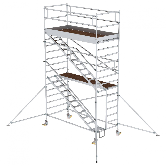 MUNK Rollgerüst mit Schrägaufstiegen 1,35x3,00m Plattform, 6,35m AH-Beschreibung lesen