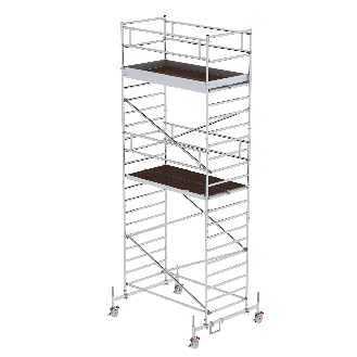 MUNK Rollgerüst mit Doppelplattform 1,35x2,45m Plattform, 7,35m AH-Beschreibung lesen