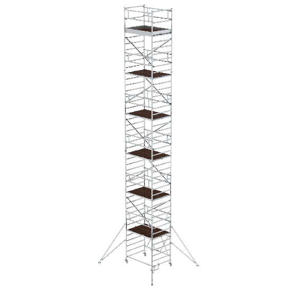 Plate-forme d'échafaudage pliante en aluminium MUNK L1800xP1350 mm Hauteur de la plateforme 11,80 m Hauteur de travail jusqu'à 13,80 m-Leer más
