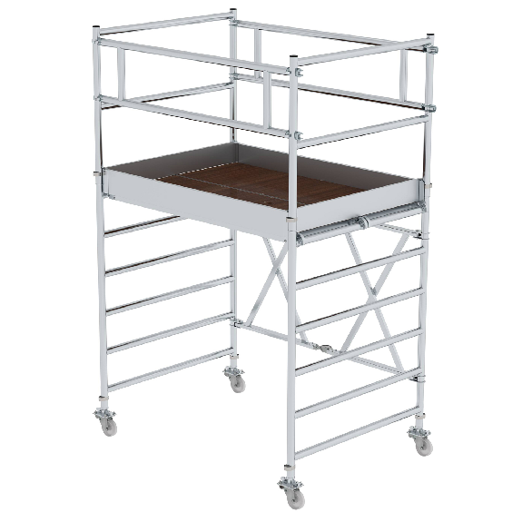 Échafaudage pliant de la plate-forme de 1 35x1,80 m, hauteur de travail de 3,80 m-Leggi tutto