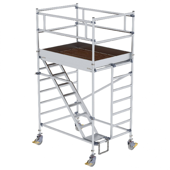 MUNK Rollgerüst mit Schrägaufstiegen 1,35x1,80m Plattform, 4,35m AH MUNK Rollgerüst mit Schrägaufstiegen 1,35x1,80m Plattform, 4,35m AH-Beschreibung lesen