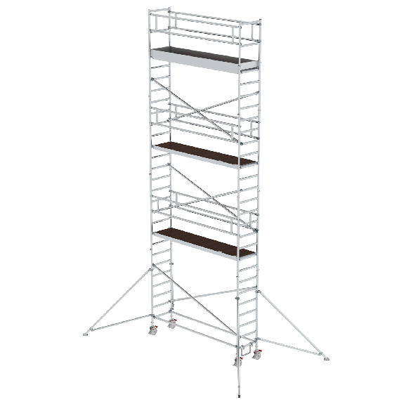 Échafaudage roulant en aluminium MUNK avec stabilisateurs 3,00x0,75m plate-forme 9,55m AH-Leer más