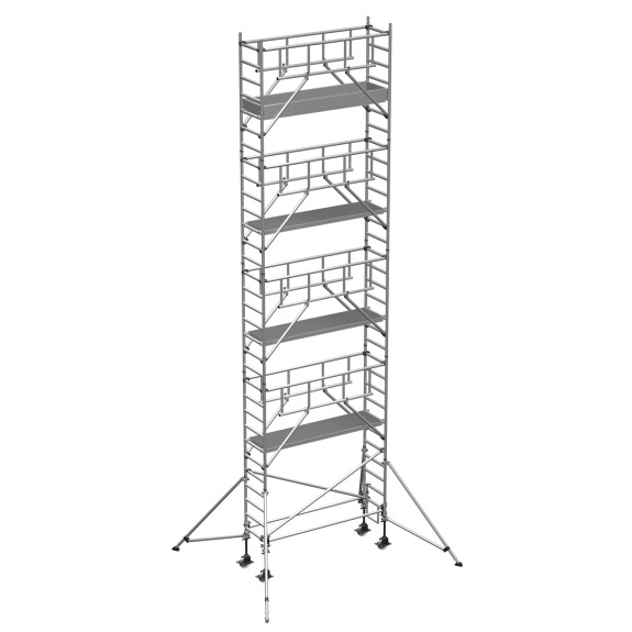 ZARGES Multitower S-PLUS 1T - flèche d'échafaudage mobile hauteur de travail 10,40 m-Leer más