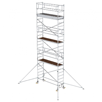 MUNK Aluminium-Rollgerüst mit Ausleger 2,45x0,75m Plattform 8,43m AH-Beschreibung lesen