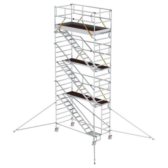 Échafaudage mobile MUNK SG avec accès incliné 1,35x3,00m et stabilisateur 8,43m AH-Leer más