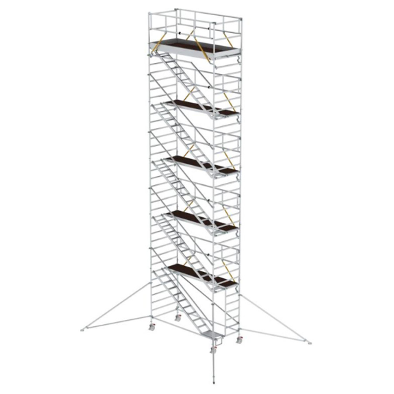 Échafaudage mobile MUNK SG avec accès incliné 1,35x3,00m et stabilisateur 12,35m AH-Leer más