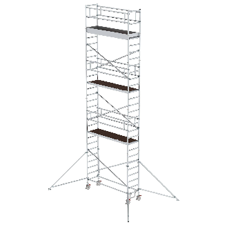 MUNK Aluminium-Rollgerüst mit Ausleger 2,45x0,75m Plattform 9,55m AH-Beschreibung lesen