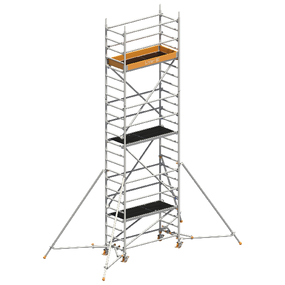 Échafaudage roulant Layher Uni Light P2 avec supports d'échafaudage 7,10 m AH-Leer más