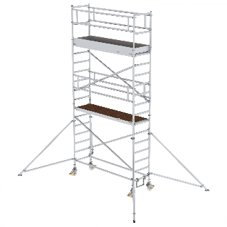 MUNK Aluminium-Rollgerüst mit Ausleger 2,45x0,75m Plattform 6,47m AH-Beschreibung lesen