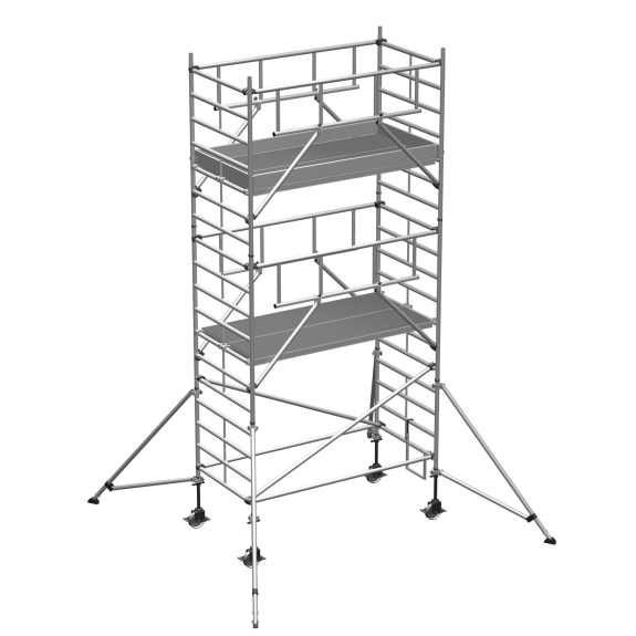 ZARGES Multitower S-PLUS 2T - flèche d'échafaudage mobile hauteur de travail 6,45 m-Leer más