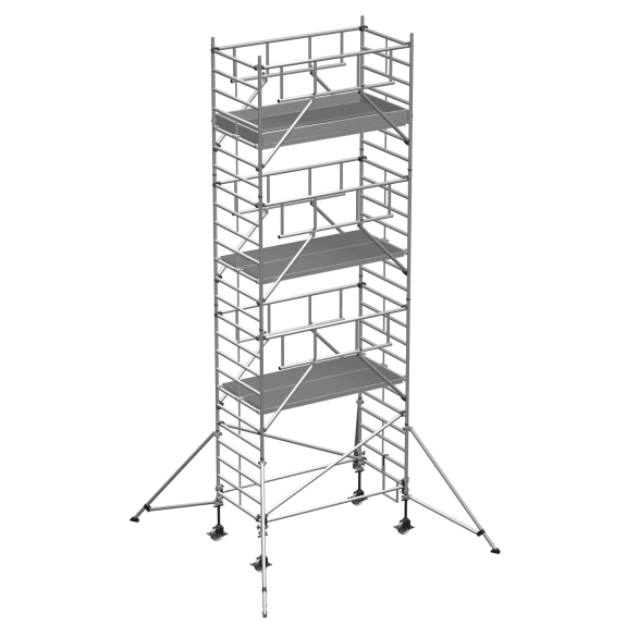 ZARGES Multitower S-PLUS 2T - flèche d'échafaudage mobile hauteur de travail 8,40 m-Leer más