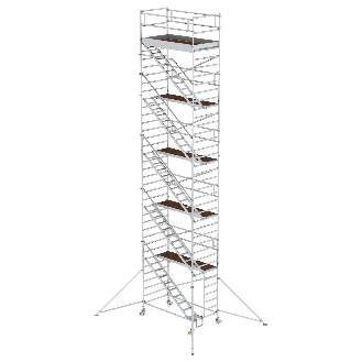 MUNK Rollgerüst mit Schrägaufstiegen 1,35x2,45m Plattform, 12,35m AH-Beschreibung lesen