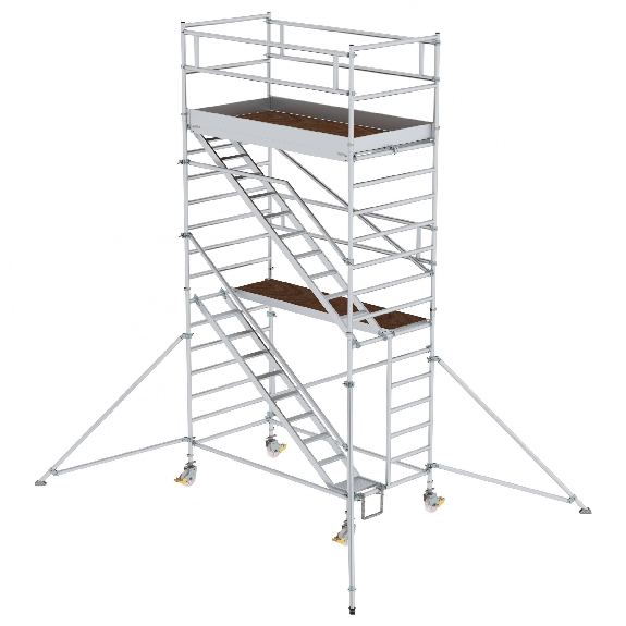 MUNK Rollgerüst mit Schrägaufstiegen 1,35x2,45m Plattform, 6,35m AH-Beschreibung lesen