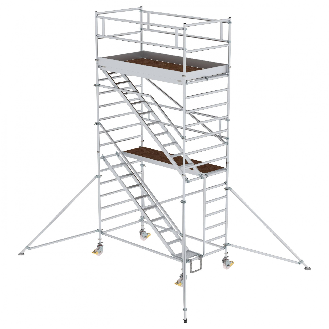 MUNK Rollgerüst mit Schrägaufstiegen 1,35x2,45m Plattform, 6,35m AH-Beschreibung lesen