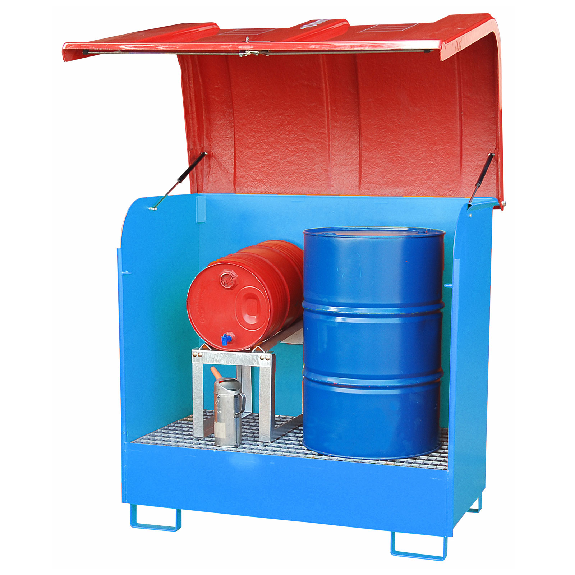 Bauer Gefahrstoff-Depot GD-B für Außenbereich mit Spritzschutzwand und GFK-Haube, Lichtblau Bauer Gefahrstoff-Depot GD-B für Außenbereich mit Spritzschutzwand und GFK-Haube, Lichtblau-Beschreibung lesen