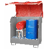 Bauer Gefahrstoff-Depot GD-B für Außenbereich mit Spritzschutzwand und GFK-Haube, Mausgrau Bauer Gefahrstoff-Depot GD-B für Außenbereich mit Spritzschutzwand und GFK-Haube, Mausgrau