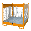 Bauer Fass-Stapelpalette FSP-4 D, Drahtgitterwände, Gelborange